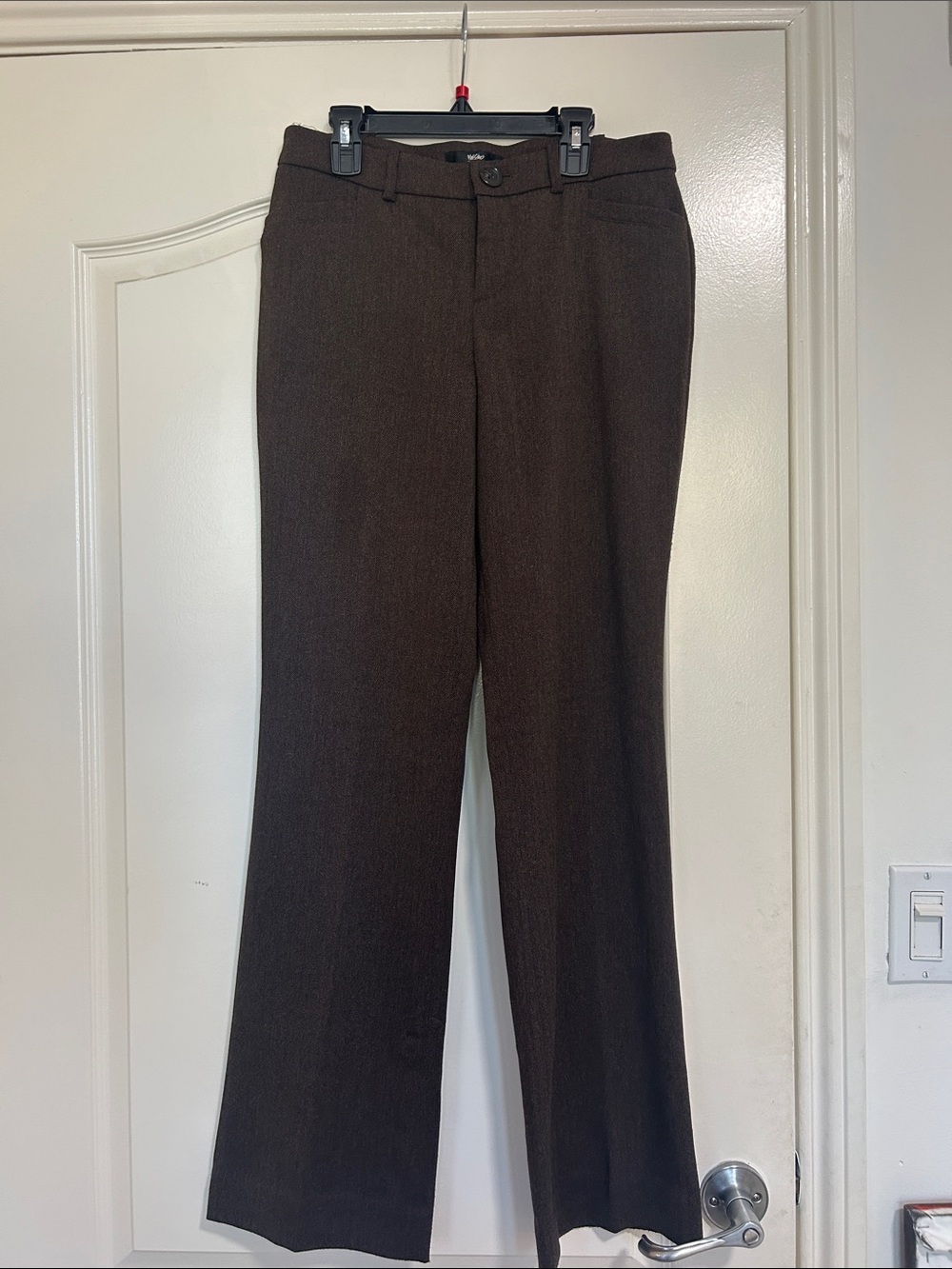 Brown Low-Rise Dress Pants - Classic Straight Fit